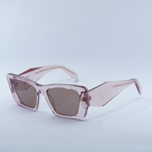 NEW PRADA PR08YS 19Q10D TRANSPARENT PEACH/LIGHT BROWN SUNGLASSES - Picture 1 of 11